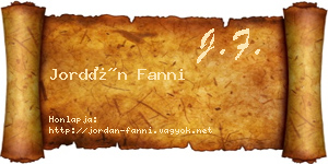 Jordán Fanni névjegykártya