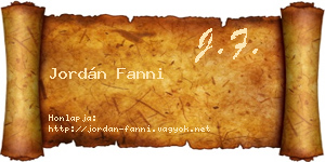 Jordán Fanni névjegykártya